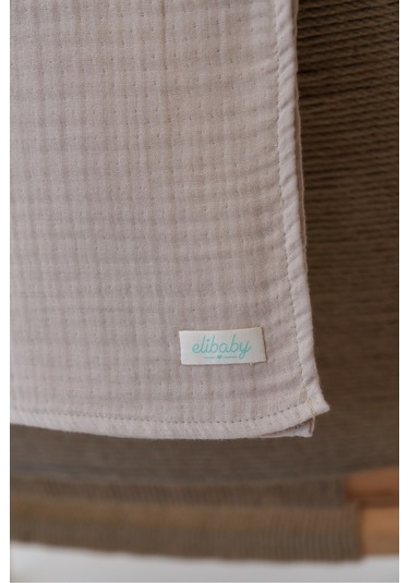 Organik Pamuk Ekstra Yumuşak 4 Katlı Müslin Battaniye 85x100 CM Bej