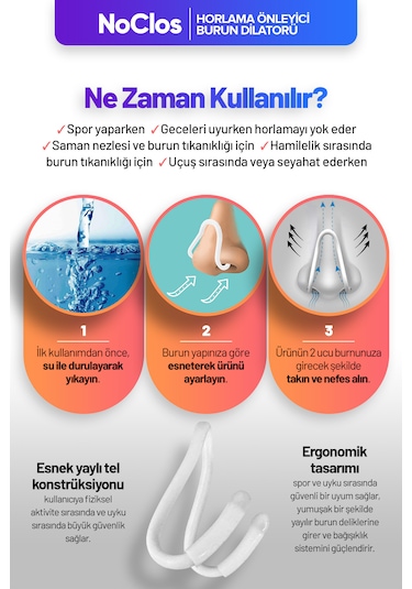 Noclos Nefes Açmayı Destekleyen Burun Dilatörü 2'li
