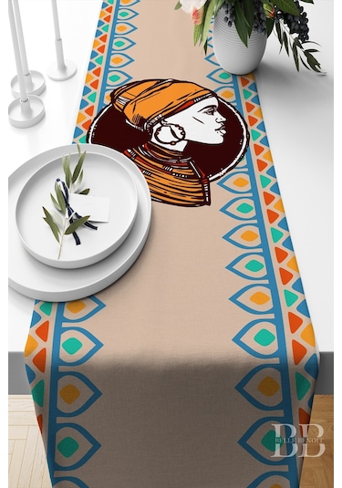 Belle Benoit Baskılı Runner & Koltuk Kırlent Kılıfı Set Desen47