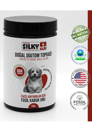 Silky Vet+ Köpekler İçin Doğal Diatom Toprağı Gıda Takviyesi 150 G