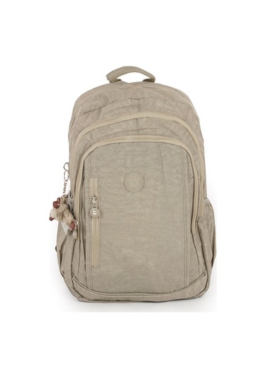 571 Krinkıl / Klinkır Su Geçirmez Hafif Çok Gözlü Spor, Seyahat, Okul, Laptop Sırt Çantası Bej 1d Bej