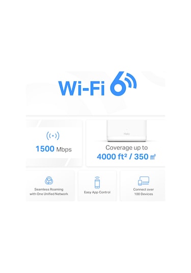 Mercusys Halo H60x AX1500 Çift Bant Tüm Ev Mesh Wi-Fi Sistemi 2'li Paket