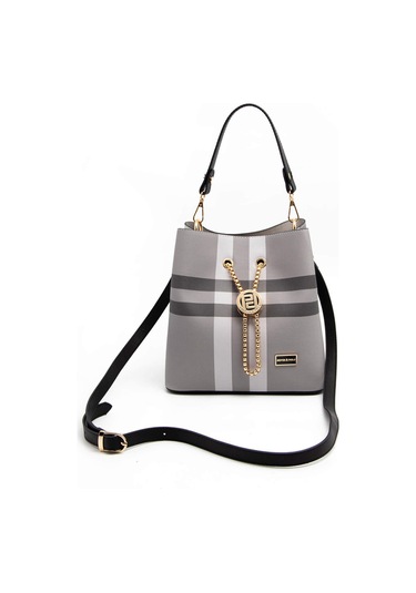 Silver Polo Kadın El Çantası 967 Mk84 45530 Gri Mat Siyah 45530 Gri Mat Siyah Çok Renkli