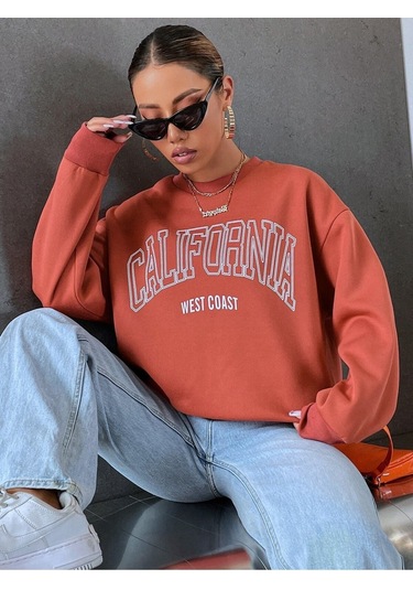 Kod Adr-shen Ezwear Letter Graphic Drop Shoulder Sweatshirt-trzksw35 Çok Renkli