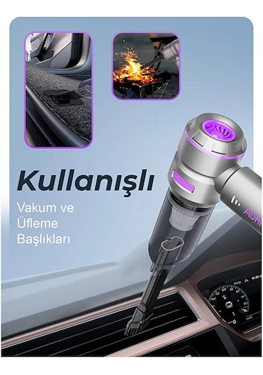 17.000pa Güçlü Vakumlu 9in1 Araç İçi Üflemeli Süpürge / 6000mah /