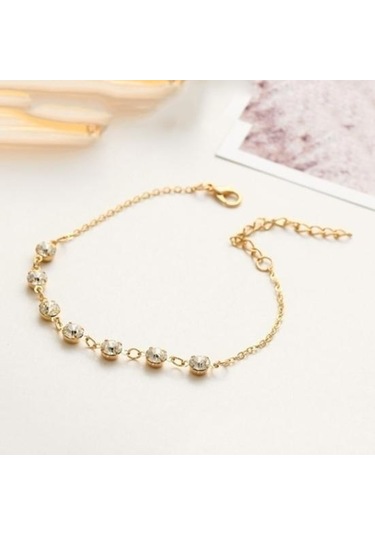 Altın Kadın Rhinestone Takılar Halhal Ayak Zinciri Bilezik Plaj Takı Hediye Altın