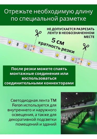 Feron Ip65 Korumalı Yeşil Arka Aydınlatmalı Led Şerit 12v 5m 192523445 Yeşil