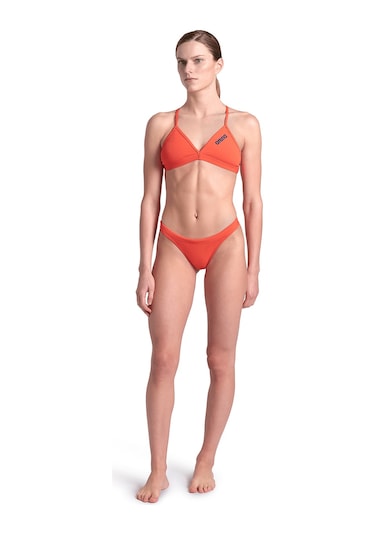 Arena Team Swim Top Tie Back Solid Kadın Pembe Yüzücü Bikini Üstü 004768300 Pembe