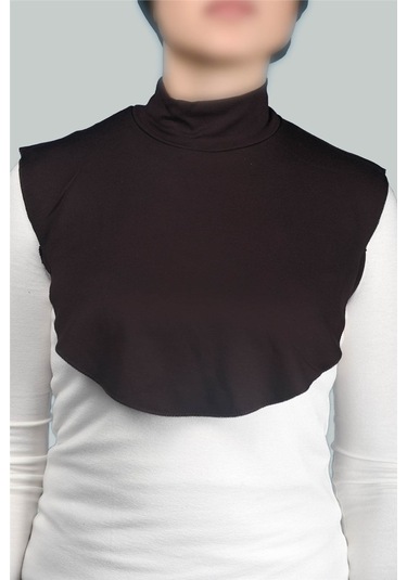 Altobeh Düz Balıkçı Yaka Boğazlı Penye Tesettür Kadın Yakalık Boyunluk - Koyu Kahverengi