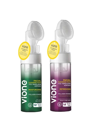 Vione 2 Li Set-1 Yüz Temizleme Köpüğü 150ml Özel Fırçalı