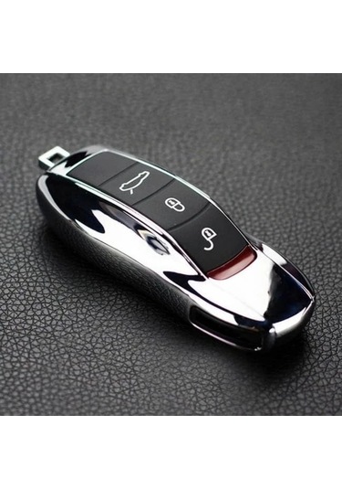 Userfriendly11 Porsche Cayenne Panamera Macan 911 Premium Gümüş Krom 2 Adet Anahtarlık Kılıfı Abs Reçine