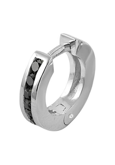 Sirius Siyah Pırlanta Modern Halka Erkek Küpesi  0802E0001