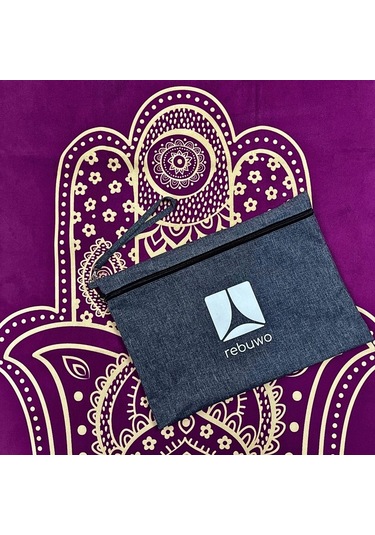 Rebuwo Seyahat Yoga Matı Katlanabilir Doğal Kauçuk Mat 1mm Mor