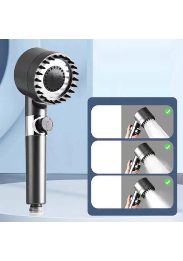 Suntek El Yumuşak Silikon Fırçalı Duş Başlığı, Saç Gri