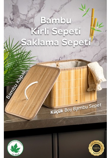 Dikdörtgen Kirli Sepeti Bambu Bambu
