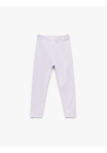 Koton Pamuklu Beli Lastikli Kaşkorse Basic Uzun Tayt Lila 6wmg40024ak Lila