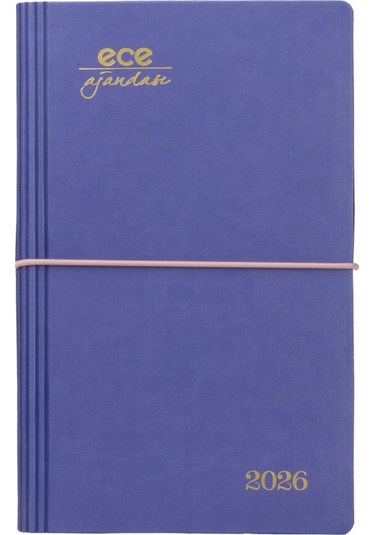 Ece Ajandası Yeni Akçay 2026 Lila - Günlük Çizgili 12x18 Mor