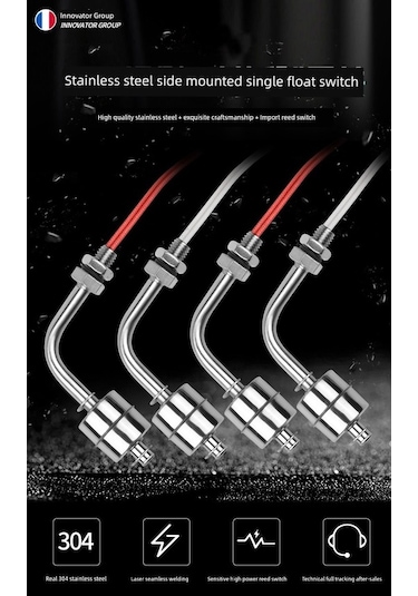 Trendooze 304 Paslanmaz Çelik Yan Montajlı Şamandıra - Oda Sıcaklığı 0-110v Anahtarı Um56510-1 İçin