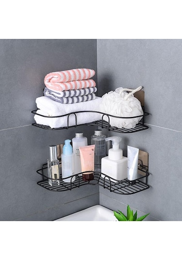 Beyaz Banyo Köşe Depolama Rafları Duvara Monte Raf Şampuan Tutucu Demir Duş Drenaj Sepeti Yumruksuz Organizatör Banyo Aksesuarları Beyaz