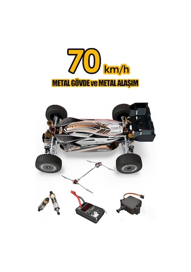 1:14 70 Km Hız Yapan Metal Gövde Ve Alaşım Rc Araba Hunter 4x4 Fırçasız Motor Uzaktan Kumandalı Araba