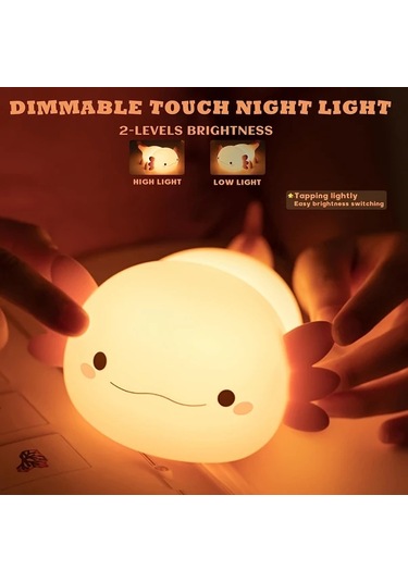 Honeybeeshop Sevimli Akulot Gece Lambası Pembe Dokunmatik Usb Şarj Edilebilir Led Bebek Odası Dekoru Pembe