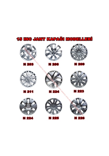 Rıms Toyota Yaris Uyumlu 15 Inc Jant Kapağı Takımı Logolu