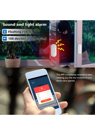 Ximistore9 Akıllı Ev Wifi Kapı Sensörü - Uzaktan Alarm, Mobil Takip Ve Sesli Uyarı