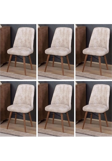 Yonga Concept Karegold Sandalye 6 Adet Krem