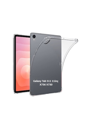 Samsung Galaxy Tab S11 11inç 2025 Kılıf Darbelere Dayanıklı Şeffaf Kapak X736 X730 Kılıf