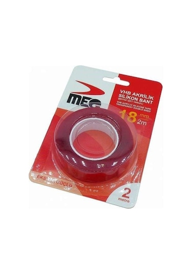 Meg Akrilik Şeffaf Silikon Çift Taraflı Bant 18 MM x 2 M