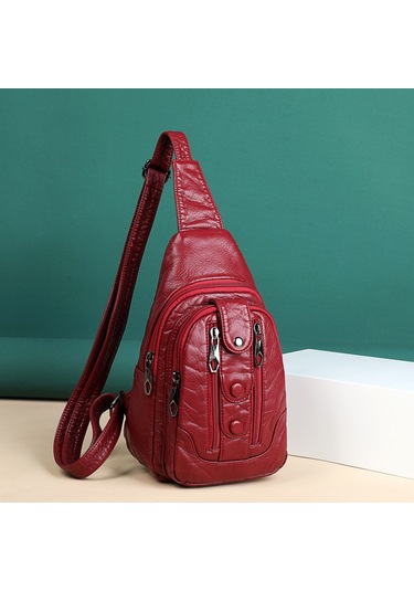 Çok Fermuarlı Retro Kadın Göğüs Çantası Günlük Büyük Kapasiteli Taşınabilir Kız Çantası Moda Boş Zaman Seyahat Küçük Çantasiyah Diğer