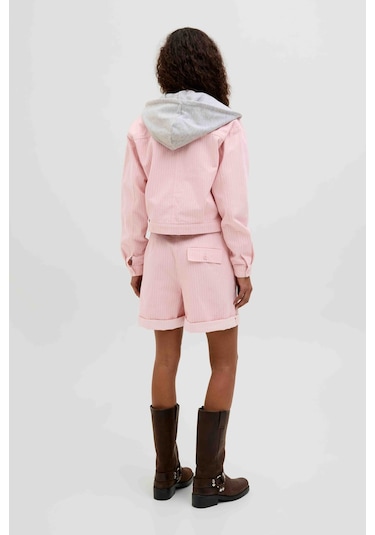 Jjxx Jxmaddy Rlx Ctn Mw Shorts Pembe Kadın Uzun Kollu Gömlek 000000000102237798 Pembe