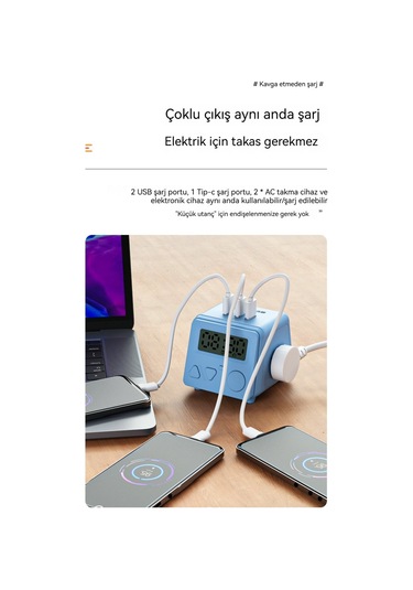 Jian Fan Zamanlamışsoktok Fonksiyonlu Uzatma Usb Masaüstüeklenti Dikey Başucuçalar Saat