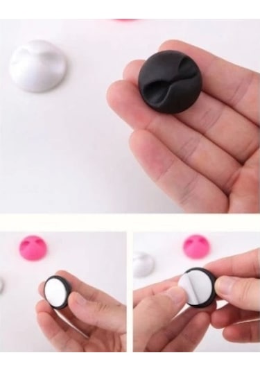 Siyah Beyaz Kablo Sabitleme Klipsi 10'lu 10 Adet