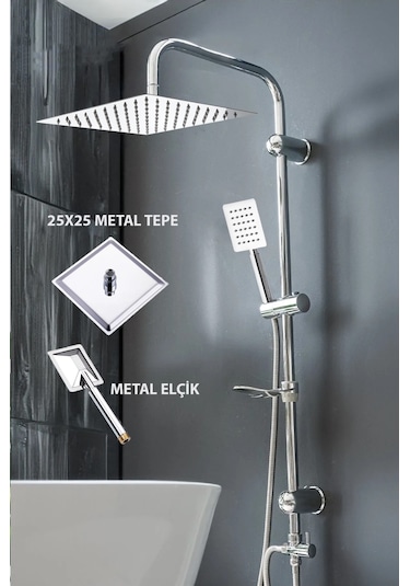 Fawer Faucet & Shower Metal Paslanmaz Yağmurlama Robot Duş Seti - 400km Krom