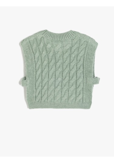 Koton Bisiklet Yaka Örgü Detaylı Basic Triko Süveter Yeşil 5wkg90110at Yeşil