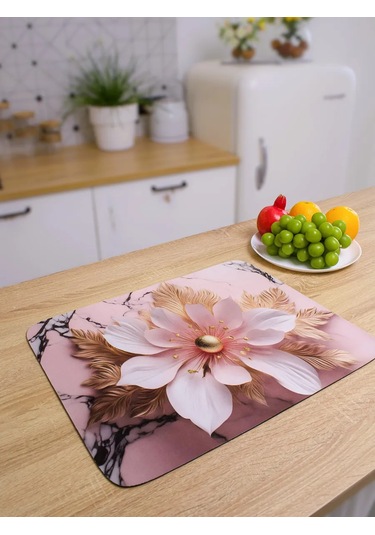 Kenıka 40x50 Emici Nano Bulaşık Kurutma Matı 428238565 Pembe