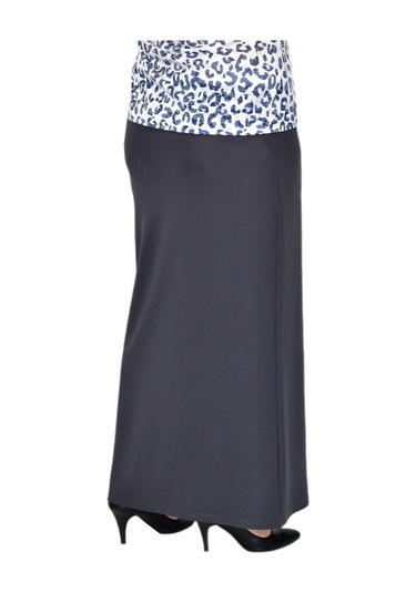 Kadın Uzun Lastikli Kalem Etek Bgl-st04727 Füme