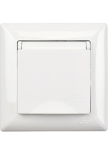 Günsan  Visage Beyaz Kapaklı Topraklı Priz