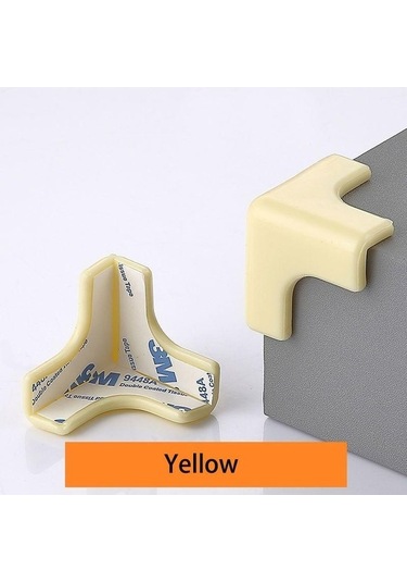 Bosphorusboutique Yumuşak Tutkal Tutkal Şeffaf Sarı Önleyici Masa Köşe Köşe Ev Dolabı Dik Çarpışma Anti-vuruntu Adet Açı 8pcs 8 Gh Sarı