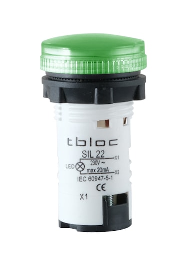 Tbloc Sıl22-24 Yeşil Sinyal Lambası Led 24v