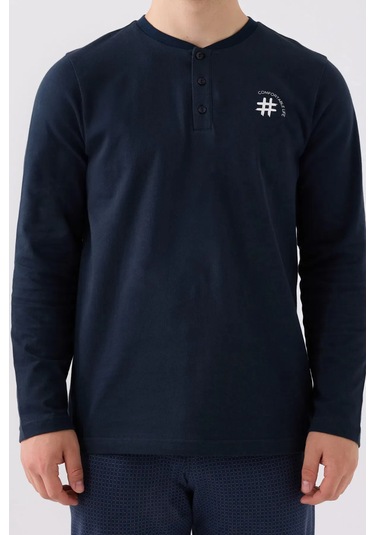 Arnetta 3166 Uzun Kol Erkek Pijama Takımı Lacivert