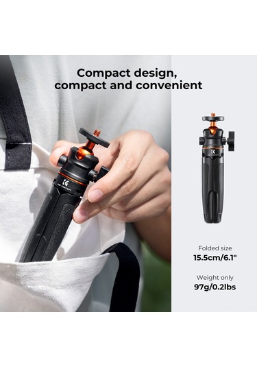 Kangvka Alüminyum Tripod Selfie Stick, Telefon Ve Kamera Uyumlu, Bluetooth Kumanda, Telefon Tutucu, 1/4 Vida Bağlantısı, Siyah Kf09.128v1