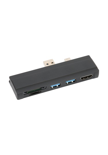 Geeroyoo Surface Pro 4/5/6 İçin 5-in-1 Usb 3.0 Hub Docking Station - 4k Hdmı, 2x Usb 3.0, Sd/tf Kart Okuyucu, Alüminyum Kasa, Siyah