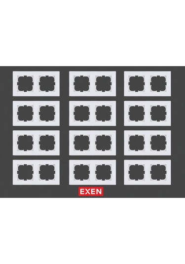 Exen Karell Beyaz İkili Çerçeve+12adet