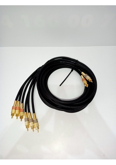 Amfi RCA Kablosu - El Yapımı Bakır - 2 Giriş 6 Çıkış - 5 Metre