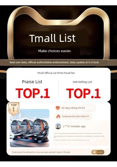 12v Çakmak Girişli Üç Fanlı Büyük Boy Araba Vantilatörü - Park Levhalı Ve Sessiz Um12240-5 Yurt Dışından