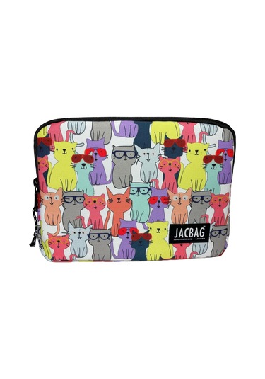 Jacbag Sarı Kedi Kız Ve Erkek Çocuk Tablet Çantası/kılıfı Suya Dayanıklı Malzeme Tablet Kılıfı