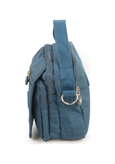 Krinkıl/klinkır Su Geçirmez İthal Kumaş Cırtlı Çokgözlü Erkek Çapraz Omuz Ve El Çantası Mavi 11-6k Mavi