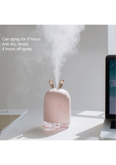 Cbtx 3life-318 2w Sevimli Tavşan Usb Mini Nemlendirici Difüzör Aroma Mist Nebulizatör, Ofis, Ev Yatak Odası İçin Led Gece Lambası İle, Kapasite: 220ml, Dc 5v
